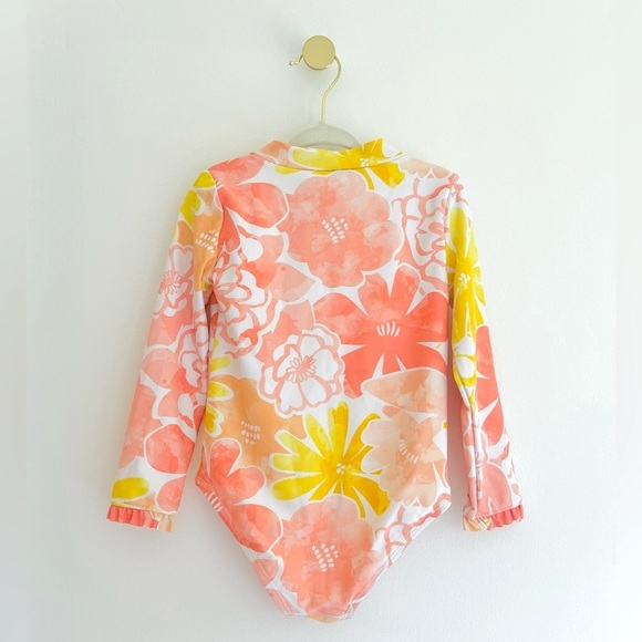 CARTER’S Just One You Long sleeve Floral Rashguard Girls 3T Swimsuit - Like New - Picture 4 of 5